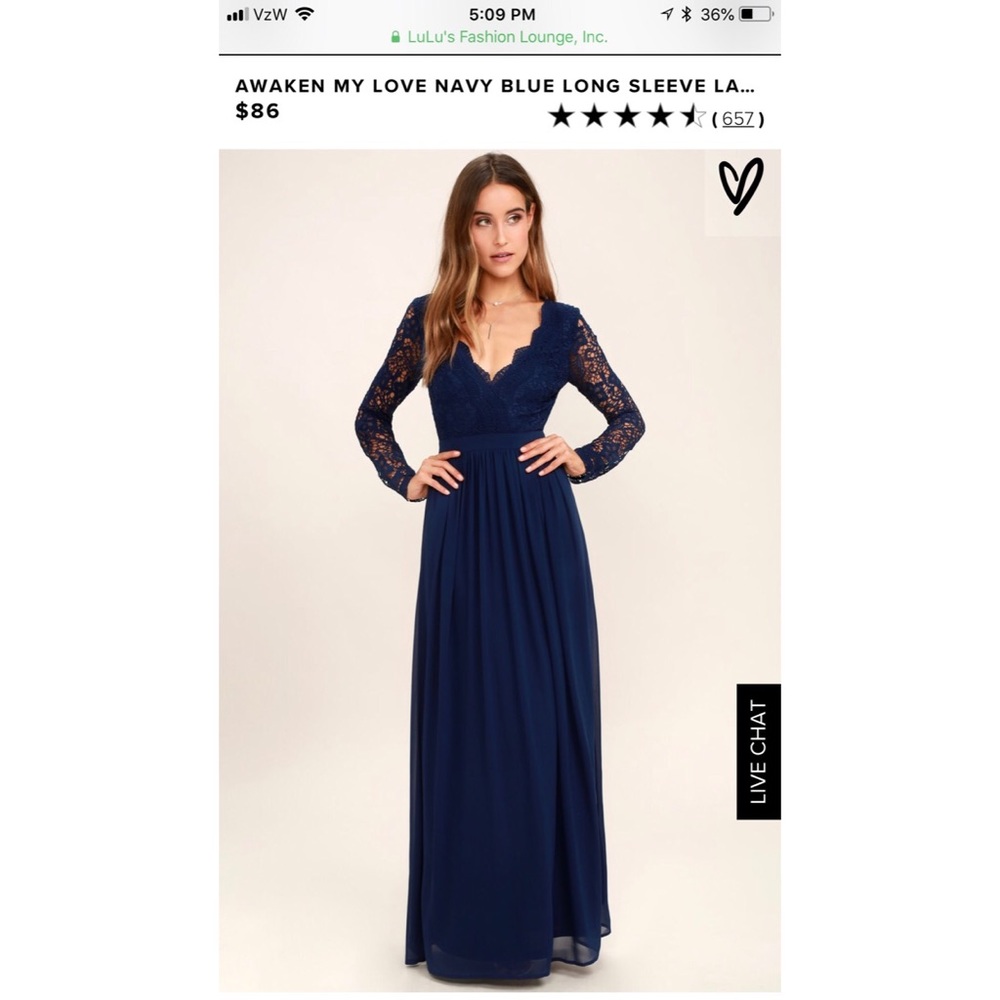 BRAND NEW  Lulu’s Awaken My Love Navy Dress